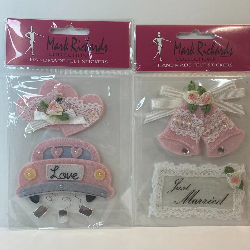 Scrapbook Embellishments Stickers Wedding Just Married Hearts Paper Crafts